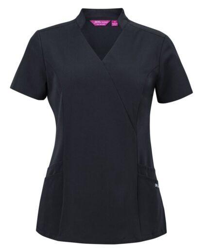 JB's LADIES NU MANDARIN COLLAR SCRUB TOP