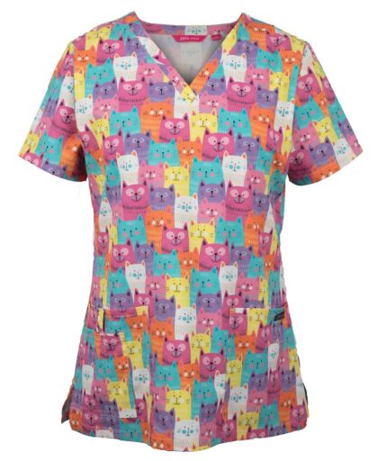 JB's LADIES SCRUB TOP PRINTED