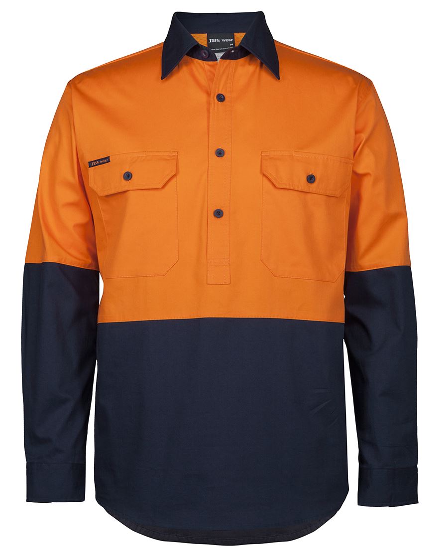 JB's HV CLOSE FRONT L/S 150G WORK SHIRT