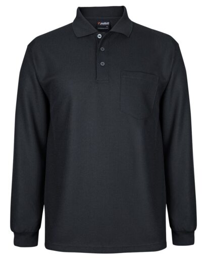 PODIUM L/S WAFFLE POCKET POLO