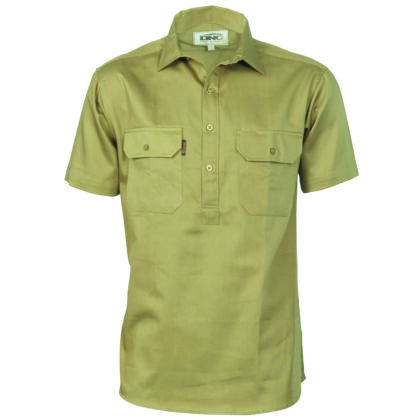 Closed Front Drill Shirt S/S