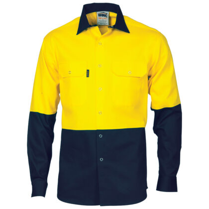 Two Tone Press Stud Shirt L/S